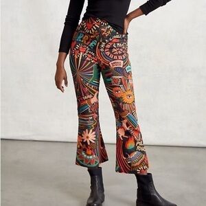 Farm Rio Fernanda Flared high rise stretchy Trousers size small